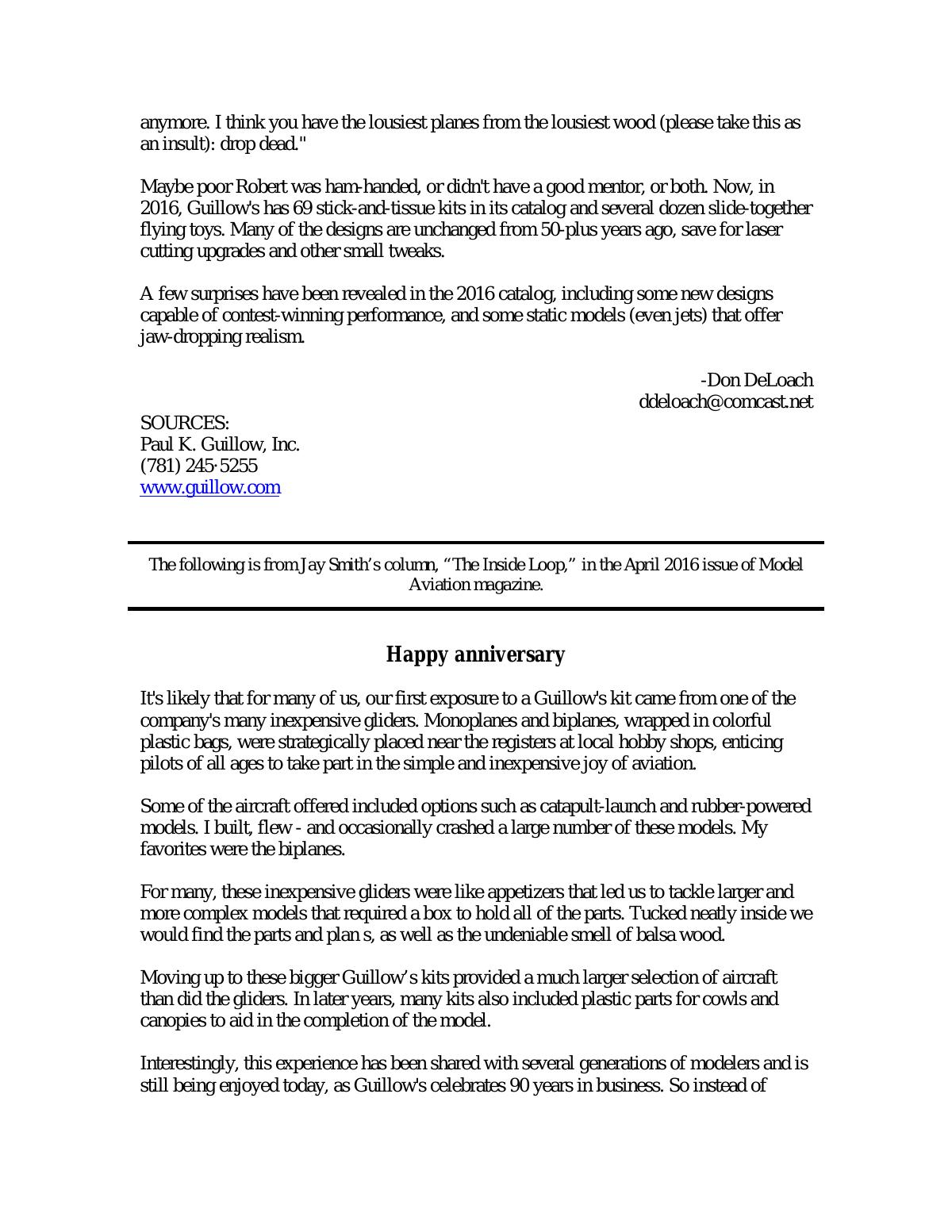 Page 4 of the original document of History of Paul K. and Gertrude Guillow and Guillow’s (Paul K. Guillow, Incorporated)