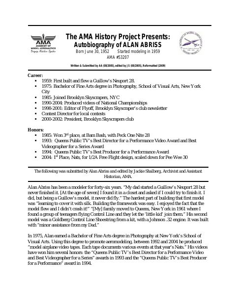 First page of Alan Abriss