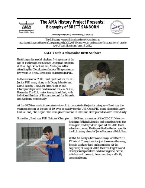 First page of Brett Sanborn