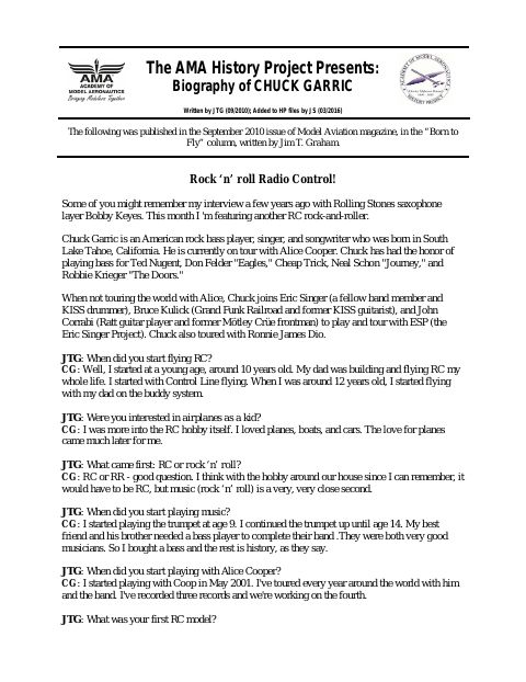 First page of Chuck Garric
