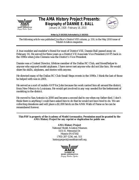 First page of Dannie Ball