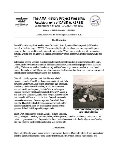 First page of David A. Kerzie