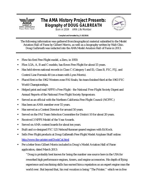First page of Doug Galbreath