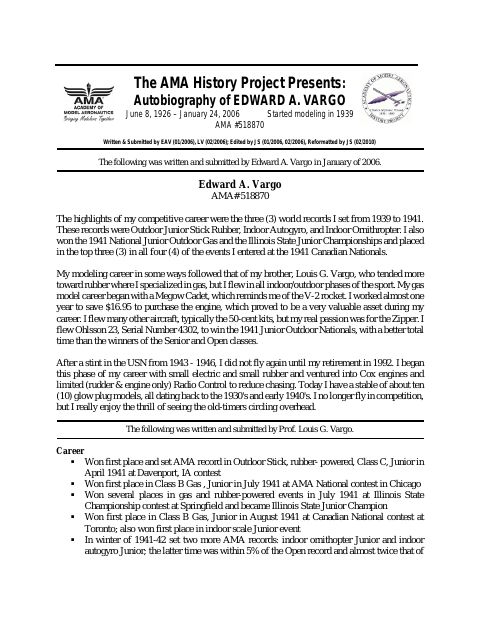 First page of Edward A. Vargo