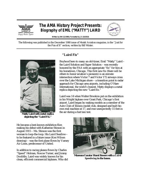 First page of Emil ('Matty') Laird