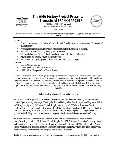 First page of Frank Garcher