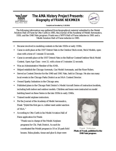 First page of Frank Nekimken
