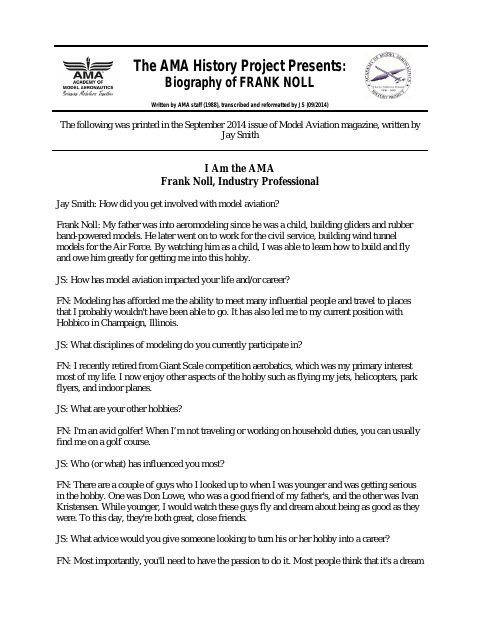 First page of Frank Noll