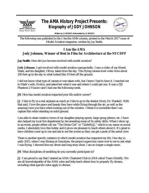 First page of Jody Johnson