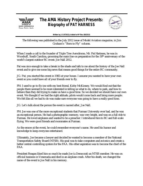 First page of Pat Hartness