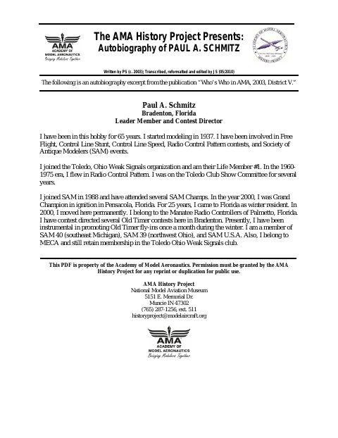 First page of Paul A. Schmitz
