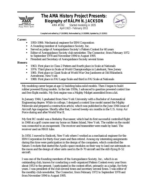 First page of Ralph N. Jackson