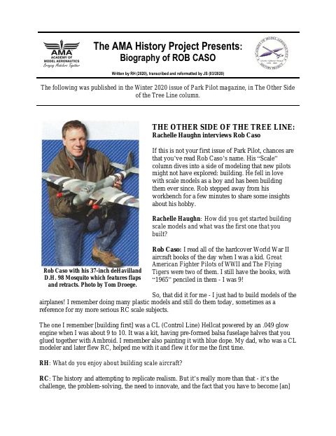 First page of Rob Caso